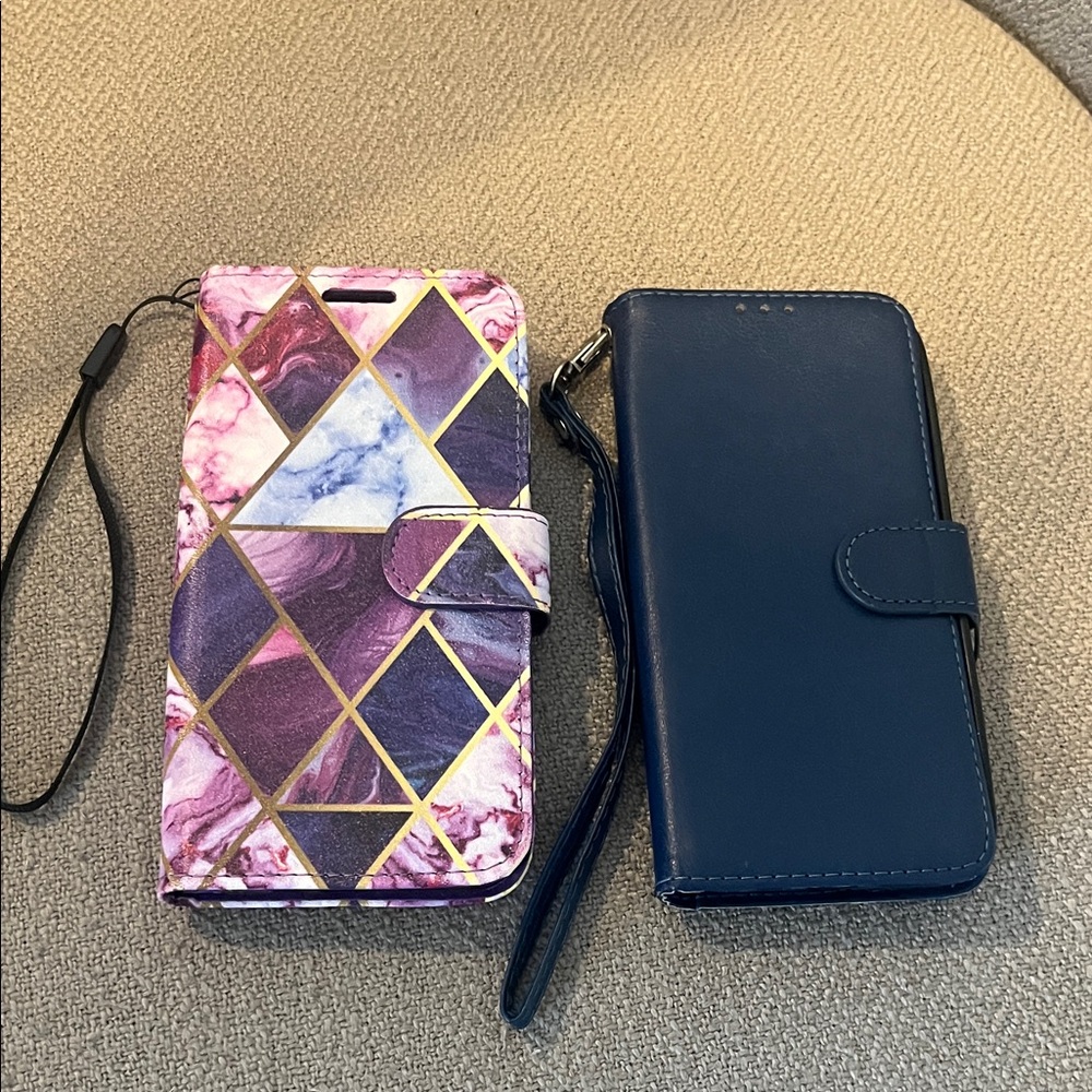 Stylish Purple and Blue Phone Wallet Cases